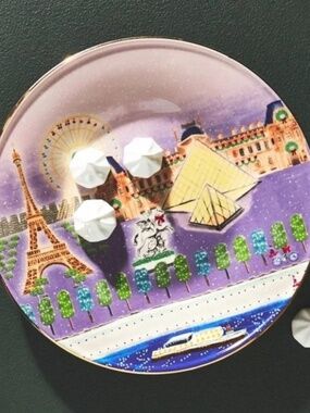 NWT 2023  Anthropologie Holiday In the City Paris Dessert Plate